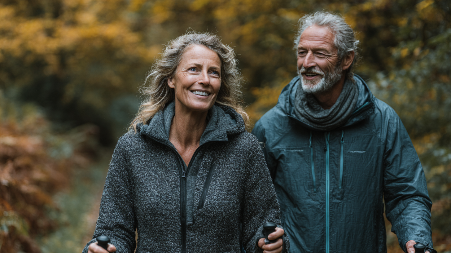 Активні люди середнього віку займаються оздоровчими вправами на природі